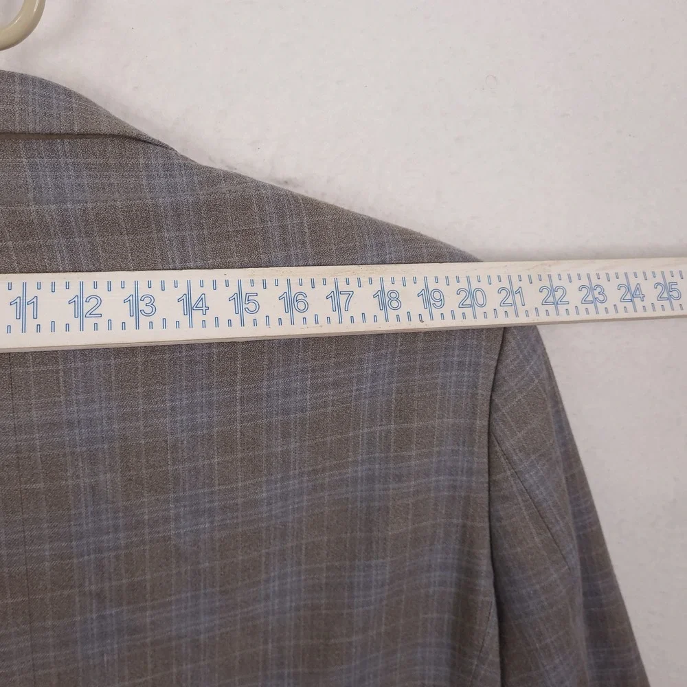 Lauren Ralph Lauren Blazer Mens 50R Tan Blue Plaid Silk Wool Sport Coat Jacket